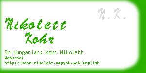 nikolett kohr business card